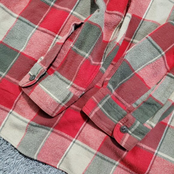 Abercrombie & Fitch Red and Green Plaid Casual Button Down Shirt - Picture 5 of 8